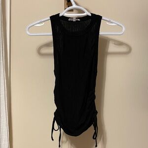 Black cinch side tank top